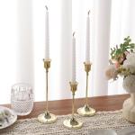 Gold Metal Candlestick Holders Set of 6