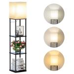 Modern Floor Lamp with Shelves and 3 Color Temperatures