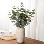 Rustic Beige Ceramic Vase for Simple Home Decor