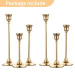 Brass Gold Metal Taper Candle Holders Set