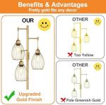 Elegant Dimmable Gold Floor Lamp with Teardrop Shades