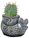 Cement Largemouth Bass Animal Planter for Succulents