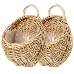Wicker Wall Baskets for Indoor Outdoor Plants