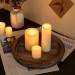Round Wood Candle Plate Holder for Minimalist Decor
