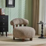 Light Brown Boucle Accent Chair for Modern Spaces