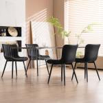 Black Faux Leather Dining Chairs Set of 2