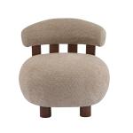 Light Brown Boucle Accent Chair for Modern Spaces