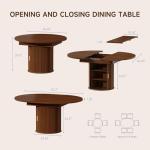 Modern Extendable Round Dining Table with Storage