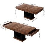 Stylish 55" Walnut & Black Dining Table for 6