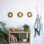 Set of 3 Round Gold Wall Mirrors
