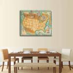Minimalist US Indian Tribes Map Canvas Art