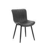 Black Faux Leather Dining Chairs Set of 2
