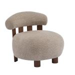 Light Brown Boucle Accent Chair for Modern Spaces
