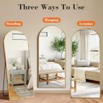 Gold Arched Full Length Mirror with Stand