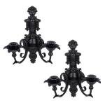 Set of 2 Black Metal Candle Sconces
