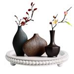 White Distressed Round Wood Tray for Any Space