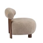 Light Brown Boucle Accent Chair for Modern Spaces