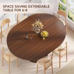 Modern Extendable Round Dining Table with Storage