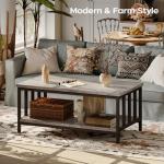 Modern Farmhouse Coffee Table with 2-Tier Storage