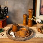 Wooden Coffee Table Tray with Candle Holder
