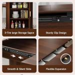 Modern Extendable Round Dining Table with Storage