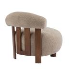 Light Brown Boucle Accent Chair for Modern Spaces