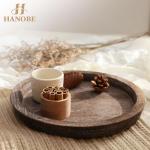 Round Wood Candle Plate Holder for Minimalist Decor