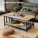 Modern Farmhouse Coffee Table with 2-Tier Storage