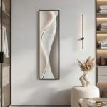 Abstract Full Length Silver Wall Mirror Decor
