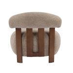Light Brown Boucle Accent Chair for Modern Spaces