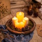 Round Wood Candle Plate Holder for Minimalist Decor