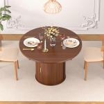 Modern Extendable Round Dining Table with Storage