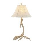 Beige Rustic Antler Table Lamp with Shade