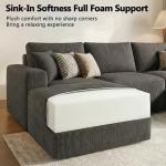 Modern Black 126" Sectional Sofa for Living Room