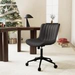 YOUNIKE Modern Black Armless Rolling Desk Chair