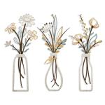 Metal Flower Wall Art Set - Minimalist Decor