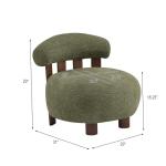 Olive Green Boucle Accent Chair for Modern Spaces