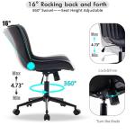 YOUNIKE Modern Black Armless Rolling Desk Chair