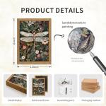 3D Textured Dark Green Dragonfly Wall Art