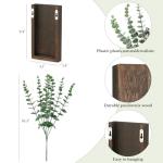 2 Pack Wooden Wall Planters with Eucalyptus Decor
