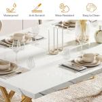 Tribesigns Large Rectangular Dining Table with Faux Marble