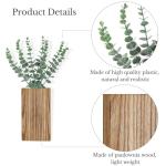 Wood Wall Planter Vases with Artificial Eucalyptus