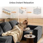 Modern Black 126" Sectional Sofa for Living Room