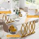 Tribesigns Large Rectangular Dining Table with Faux Marble