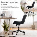 YOUNIKE Modern Black Armless Rolling Desk Chair