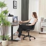 YOUNIKE Modern Black Armless Rolling Desk Chair