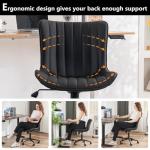 YOUNIKE Modern Black Armless Rolling Desk Chair