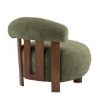 Olive Green Boucle Accent Chair for Modern Spaces