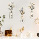 Metal Flower Wall Art Set - Minimalist Decor
