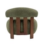 Olive Green Boucle Accent Chair for Modern Spaces